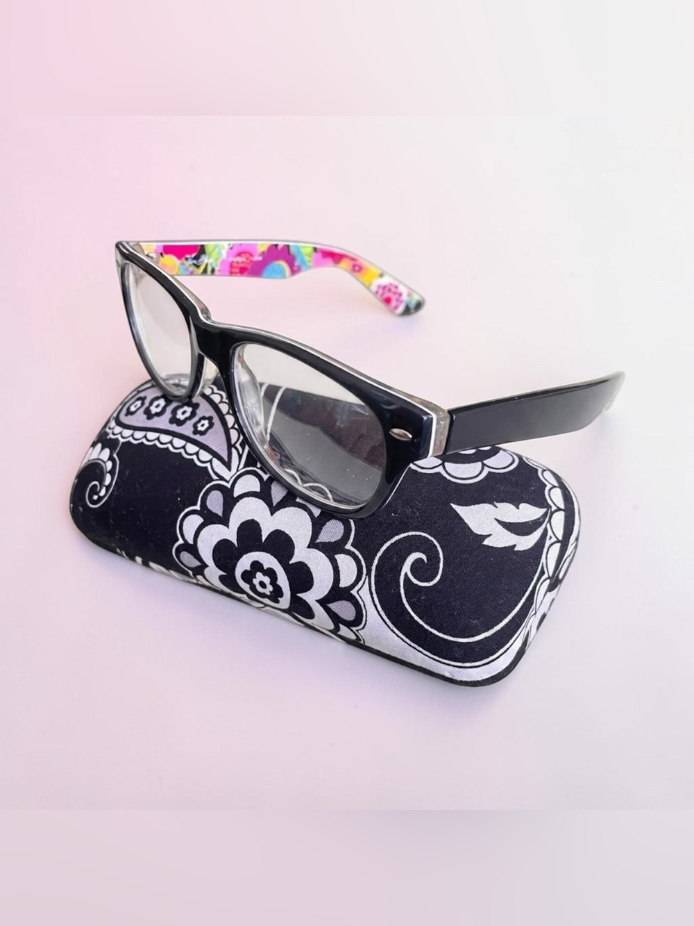 Vera Bradley Leigh CS Va Va Bloom 51-18-145mm Women's Black Eyewear Frame & Case
